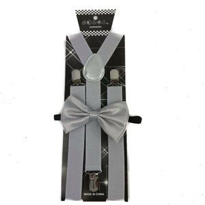 Suspender/ Bow-Tie Light Grey for Adults Men Women